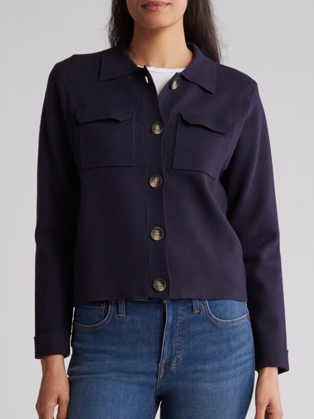 nwt t tahari collar button front cardigan